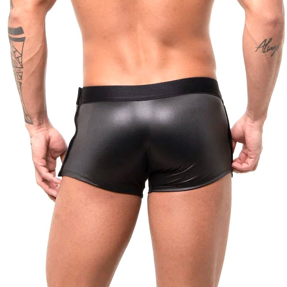 Cueca Sensual Boxer em Cirre com Velcro nas Laterais Gogo Boy Preta | Foto 02