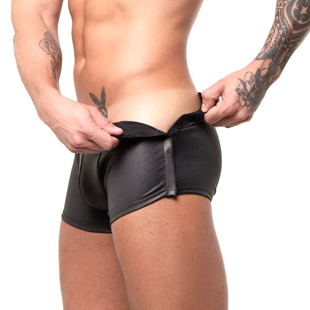 Cueca Sensual Boxer em Cirre com Velcro nas Laterais Gogo Boy Preta | Foto 03