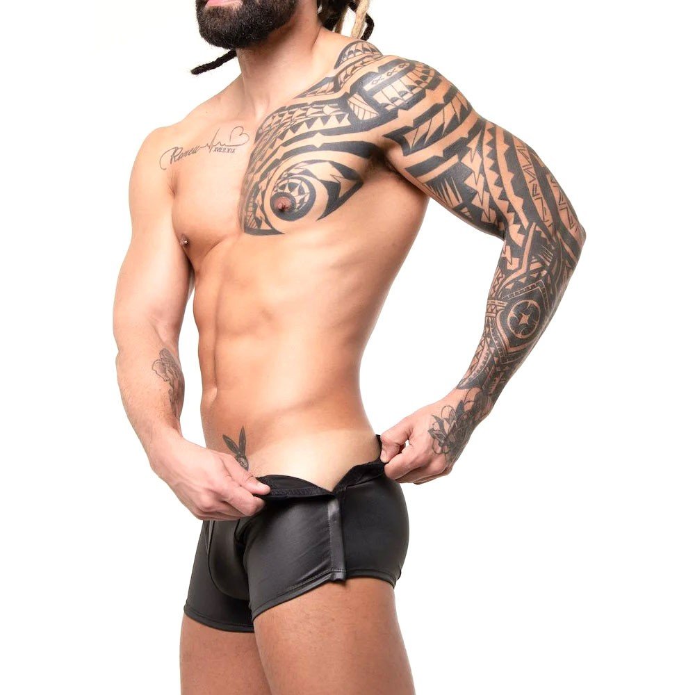 Cueca Sensual Boxer em Cirre com Velcro nas Laterais Gogo Boy Preta | Foto 05