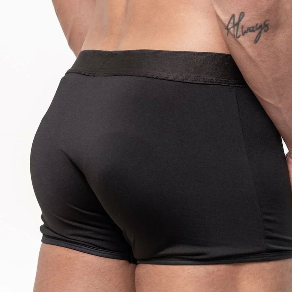 Cueca Sensual Boxer em Suplex com Enchimento Atrás Preta | Foto 02