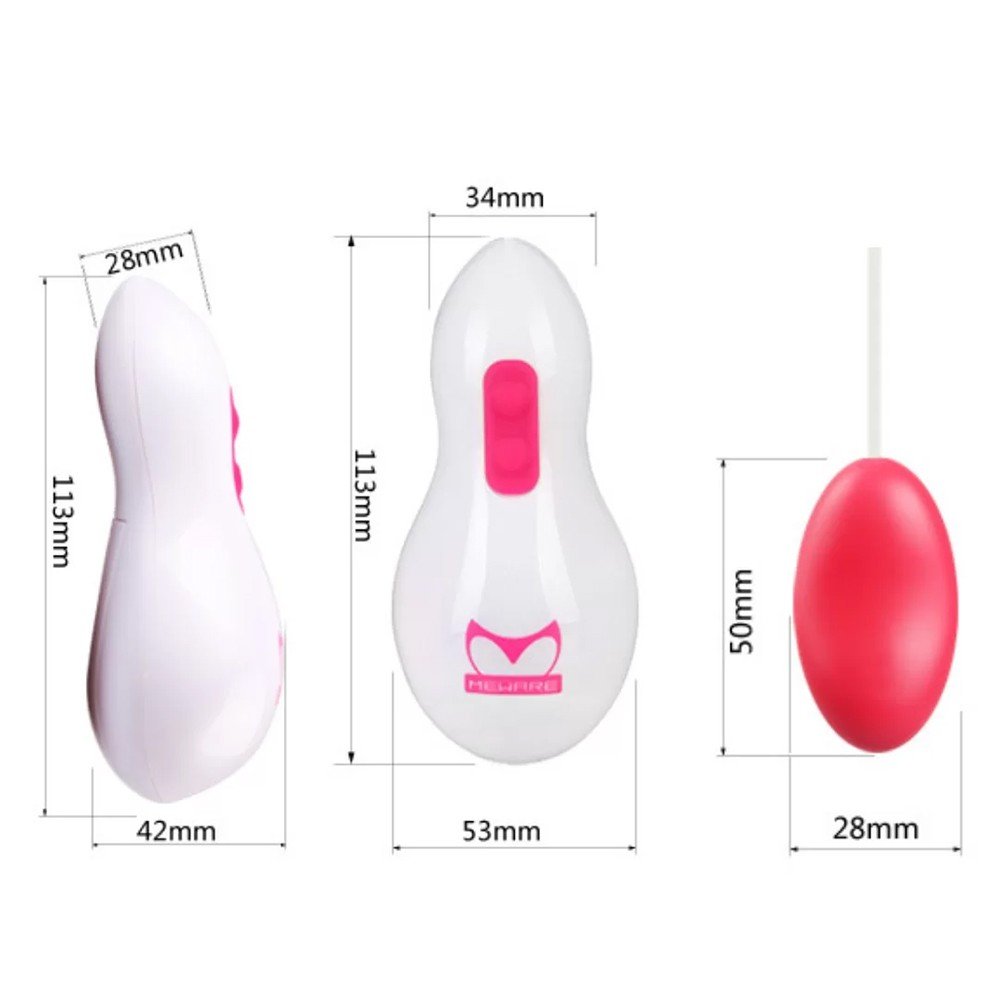 Vibrador Bullet Culte Mouse Pink e seu controle branco arredondado, ambos em ABS de alta qualidade