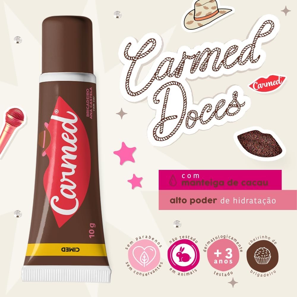 Carmed Brigadeiro bisnaga em �ngulo mostrando a parte inferior do tubo
