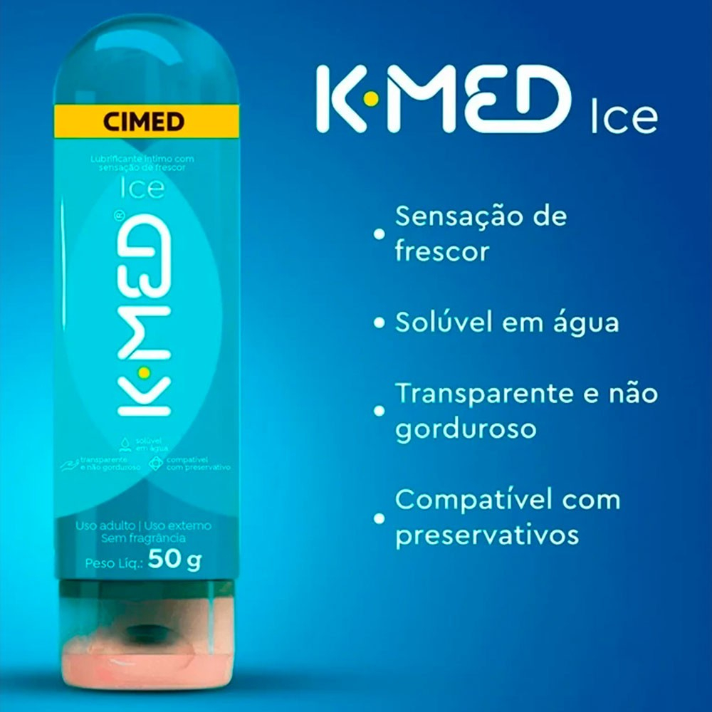 Uma m�o aplicando lubrificante K-Med Hot sobre a pele, mostrando o aspecto do gel.