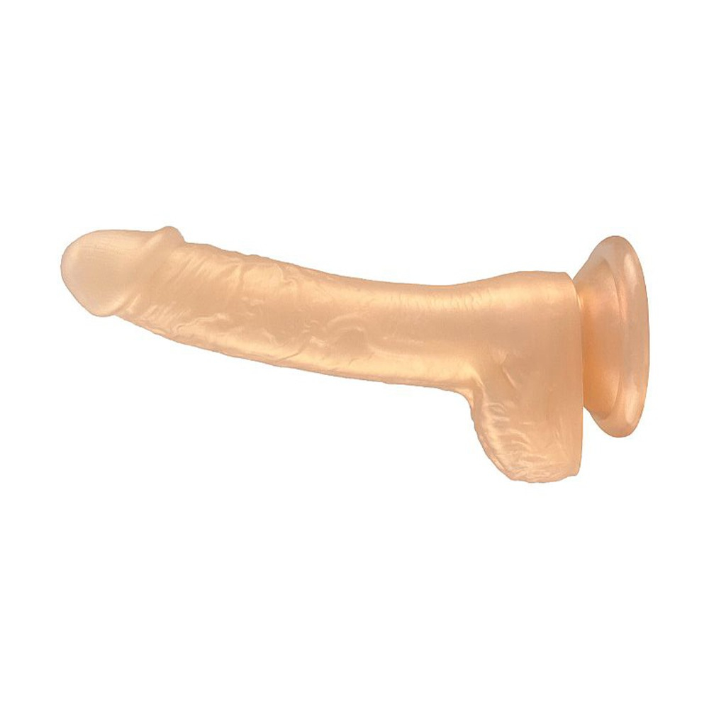 P�nis Real�stico em PVC com Escroto e Ventosa 18 x 3,6cm Laranja Cintilante | Foto 03