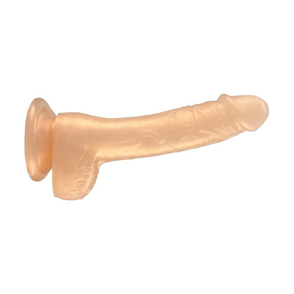 P�nis Real�stico em PVC com Escroto e Ventosa 18 x 3,6cm Laranja Cintilante | Foto 04