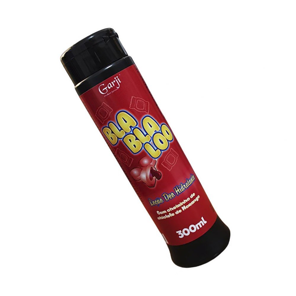 Vista lateral da Lo��o Deo Hidratante Blablaboo 300ml, real�ando o formato do frasco