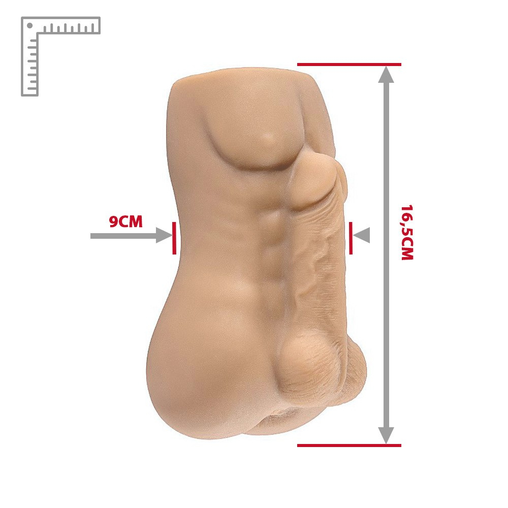 Masturbador Masculino em Cyberskin Formato de Corpo Masculino com Ânus Bege | Foto 06
