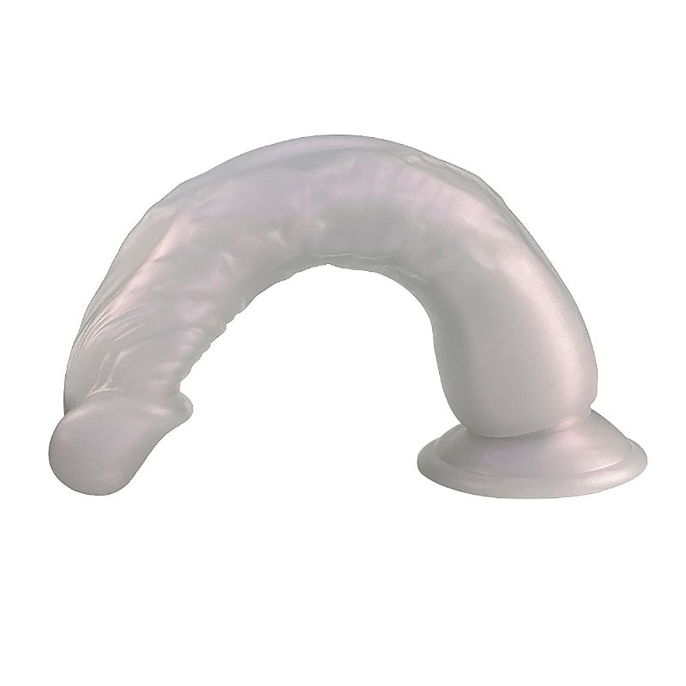 P�nis Real�stico em PVC com Ventosa 23 x 3,8cm Lil�s Cintilante | Foto 02
