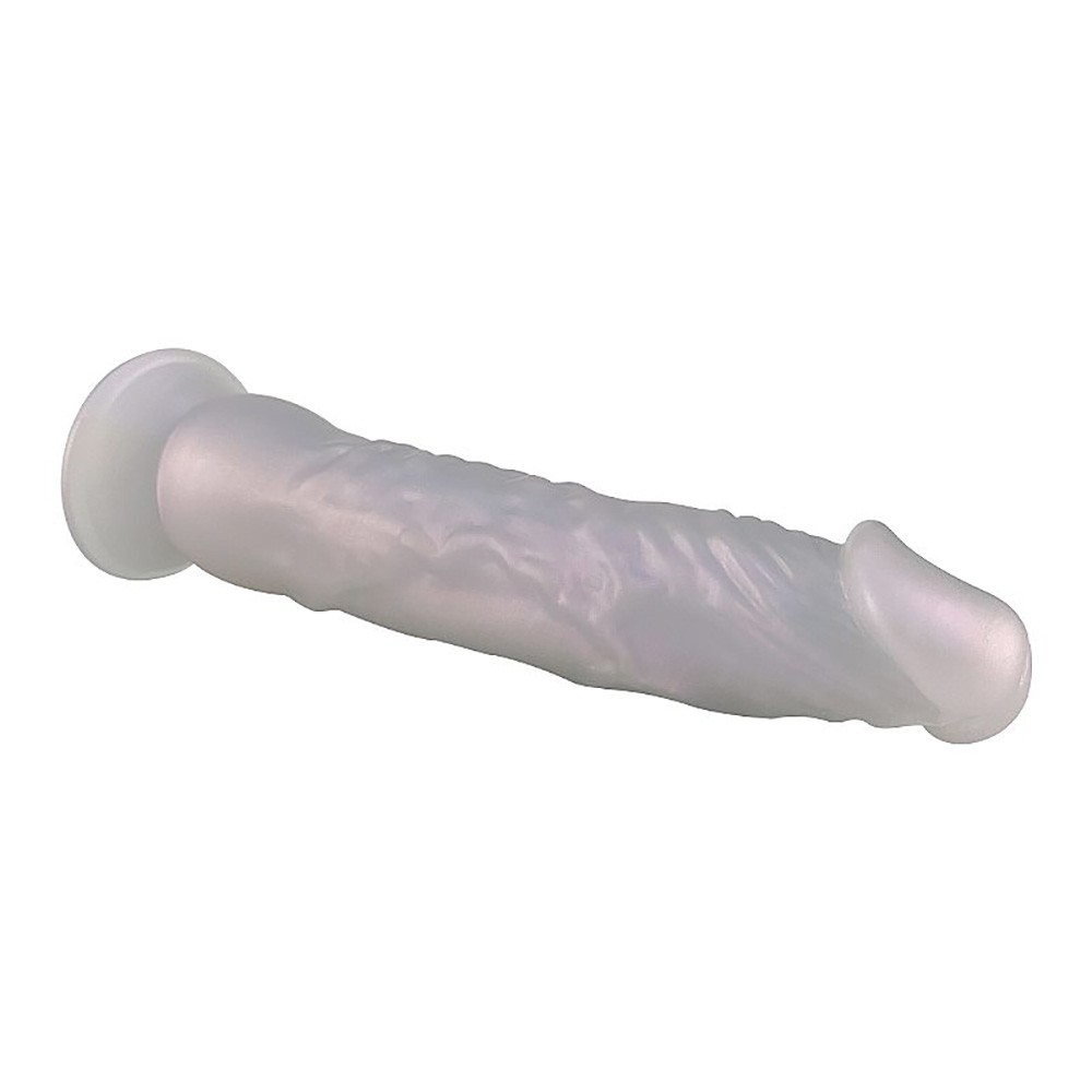 P�nis Real�stico em PVC com Ventosa 23 x 3,8cm Lil�s Cintilante | Foto 03