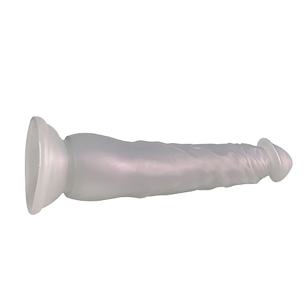 P�nis Real�stico em PVC com Ventosa 23 x 3,8cm Lil�s Cintilante | Foto 04