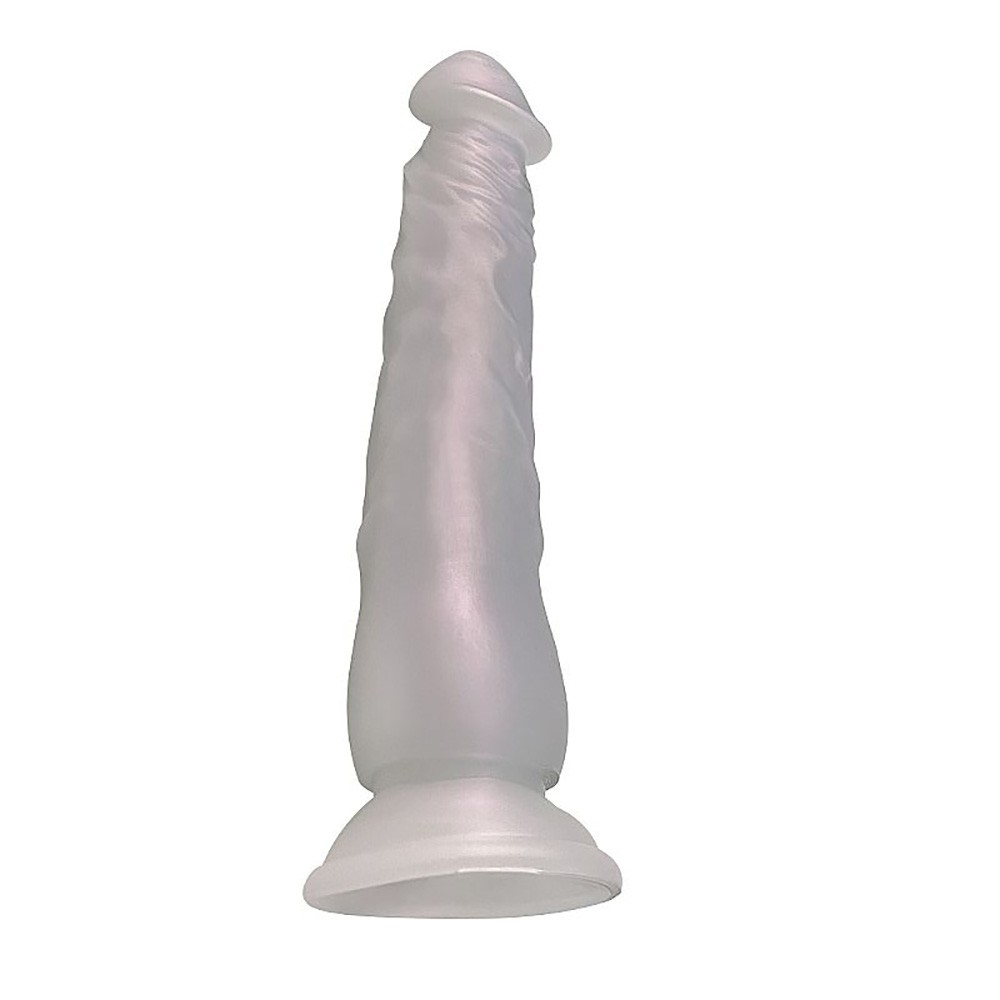 P�nis Real�stico em PVC com Ventosa 23 x 3,8cm Lil�s Cintilante | Foto 05