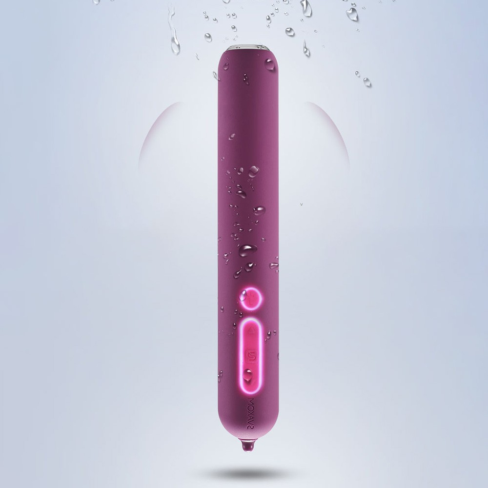 Vibrador Roxo � prova d'�gua com bot�es de controle iluminados
