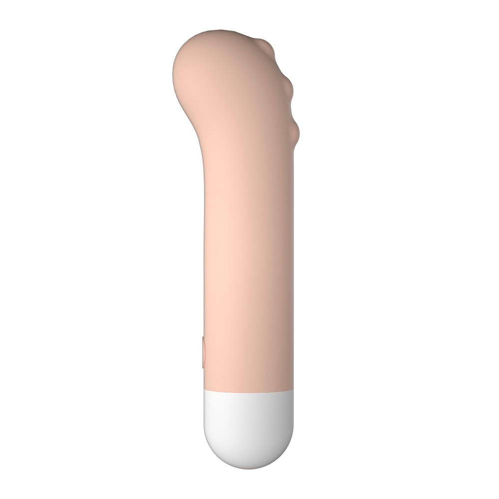 Vibrador Ponto G em Silicone Recarreg�vel Monster Bege - Vista frontal
