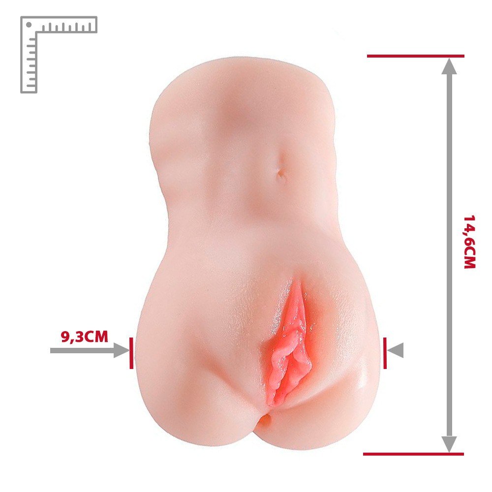 Masturbador Masculino em Cyberskin com Ânus e Vagina Aislinn Bege | Foto 06