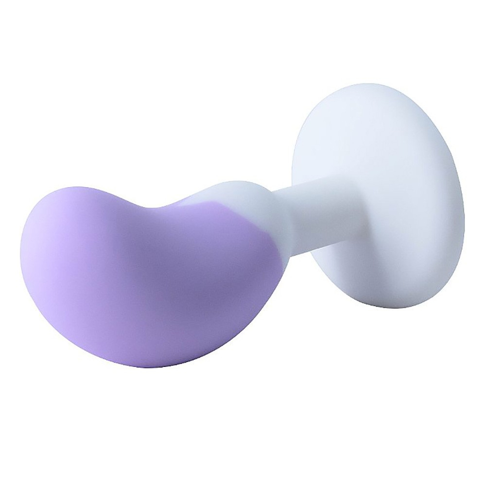 Plug Anal Joia em Silicone (Toque Aveludado) Formato de Feij�o 8,2 x 2,7cm Lil�s | Foto 05
