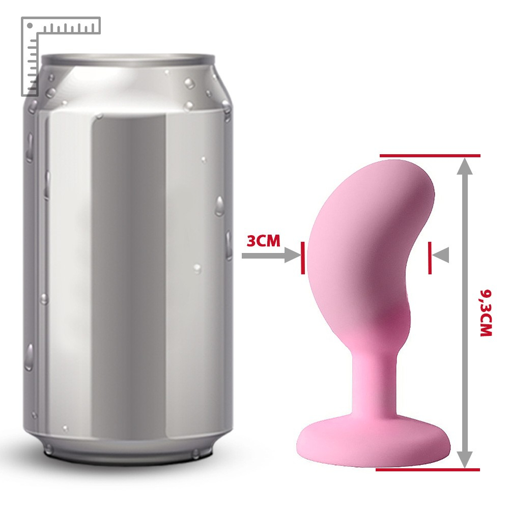 Close-up da ponta arredondada do plug anal de silicone, pronto para uma inser��o confort�vel e segura