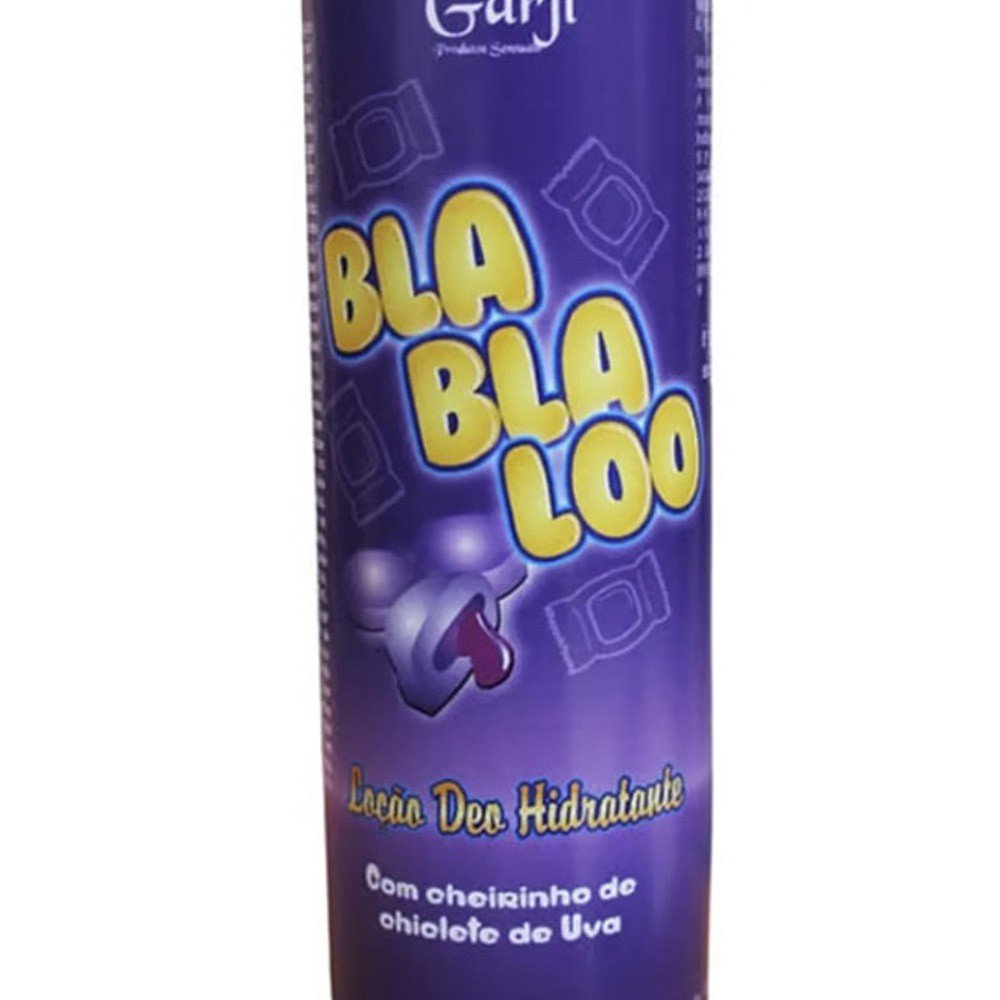 Vista frontal da parte superior da Lo��o Deo Hidratante BlaBlaLoo 300ml, focando na tampa flip-top