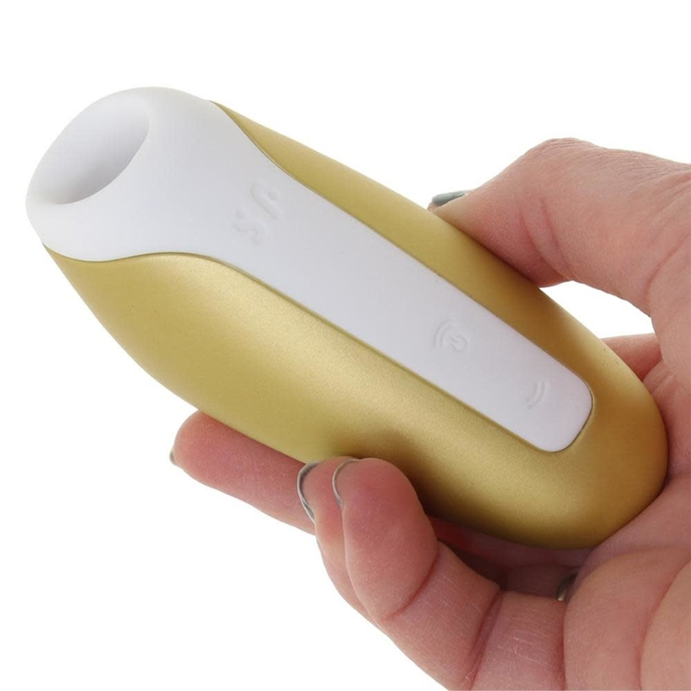 Love Breeze Amarelo - Vista da parte superior do estimulador de clit�ris com abertura