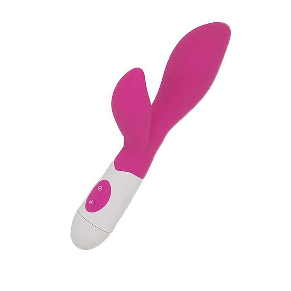 Detalhe dos botoes de controle do Vibrador Brid Pink, com icones de power e modo de vibracao, em fundo branco