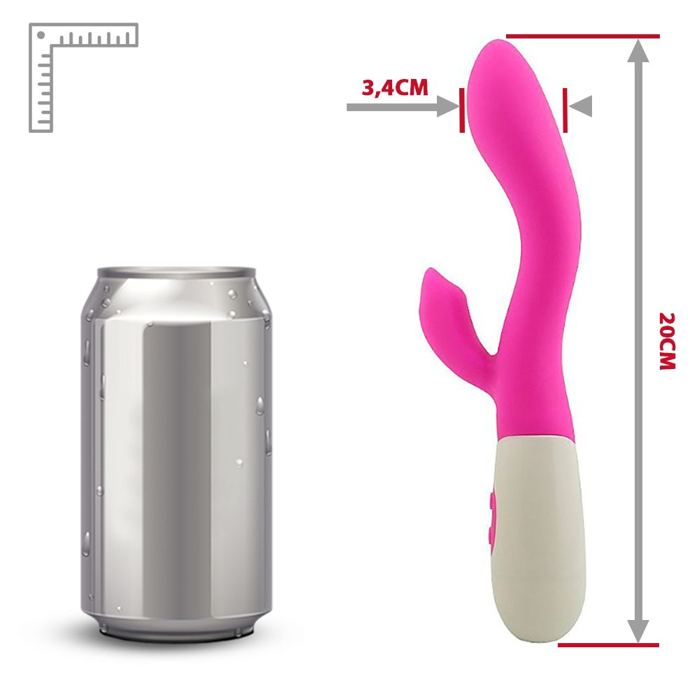 Embalagem do Vibrador Duplo Brid Pink, destacando a marca e as caracteristicas principais, em fundo branco