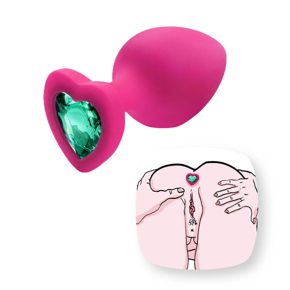 lubricantes caseros para el sexo anal Plugues Anais De Coração Com Corrente - Kit Buttplug Três Tamanhos main image 0