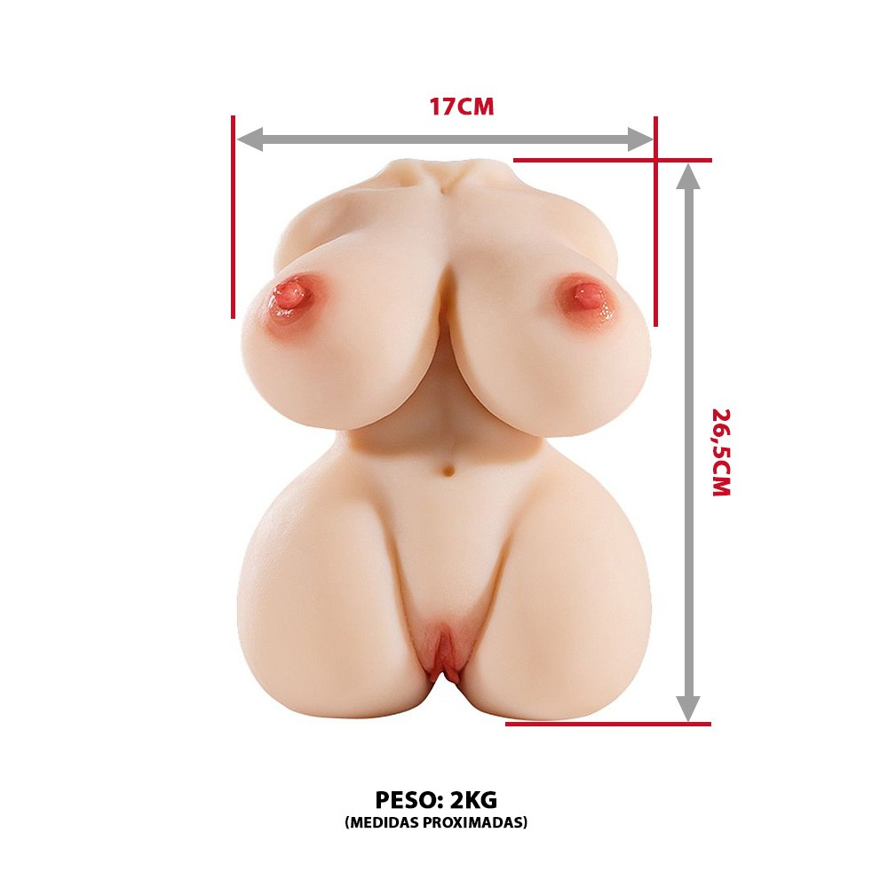 Masturbador Masculino em Cyberskin Meio Corpo com Ânus, Seios e Vagina Loren Bege | Foto 06