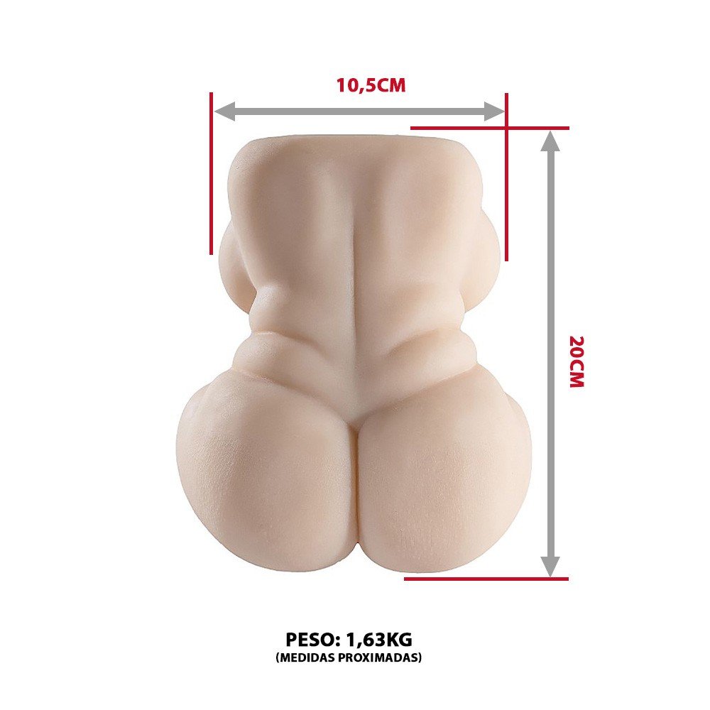 Masturbador Masculino em Cyberskin Meio Corpo com Ânus, Seios e Vagina Freya Bege | Foto 06