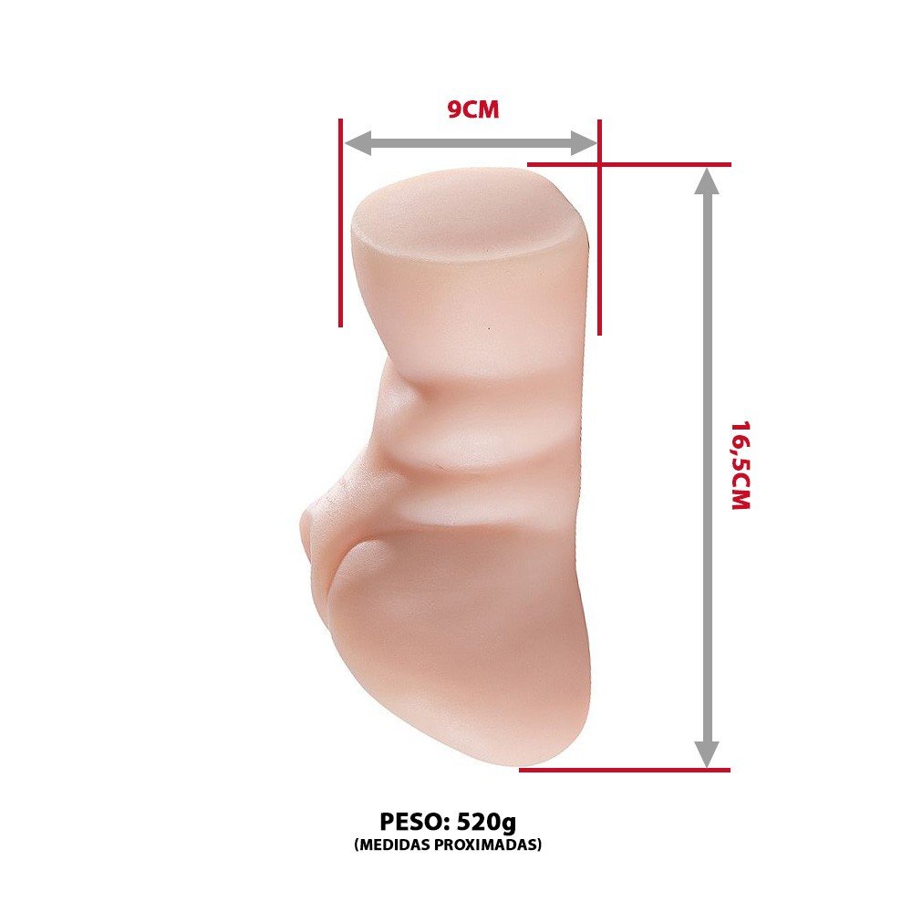 Masturbador Masculino Real�stico Vagina em Cyberskin (Material Que Imita a Pele Humana) Lyra Bege | Foto 06