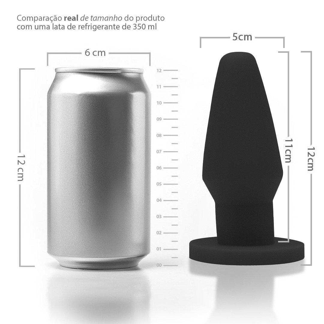 Topo do plug anal flex�vel preto, evidenciando a ponta arredondada e o material fosco