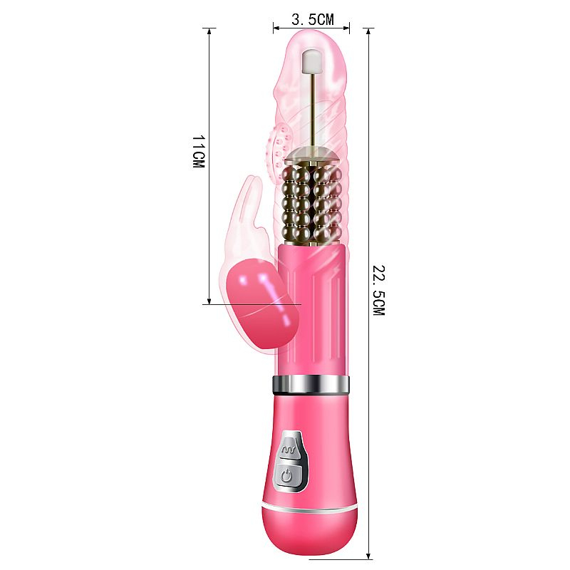 Vibrador Rabbit Recarreg�vel Coelho II Rosa em close-up, destacando o material e design ergon�mico