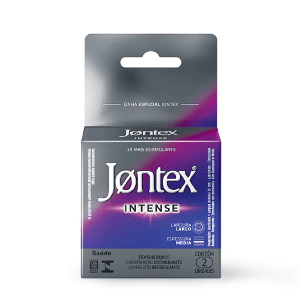 Preservativo Jontex Intense Texturizado com Sensações de Vibração, Calor e Frescura 2 Unidades | Foto 01