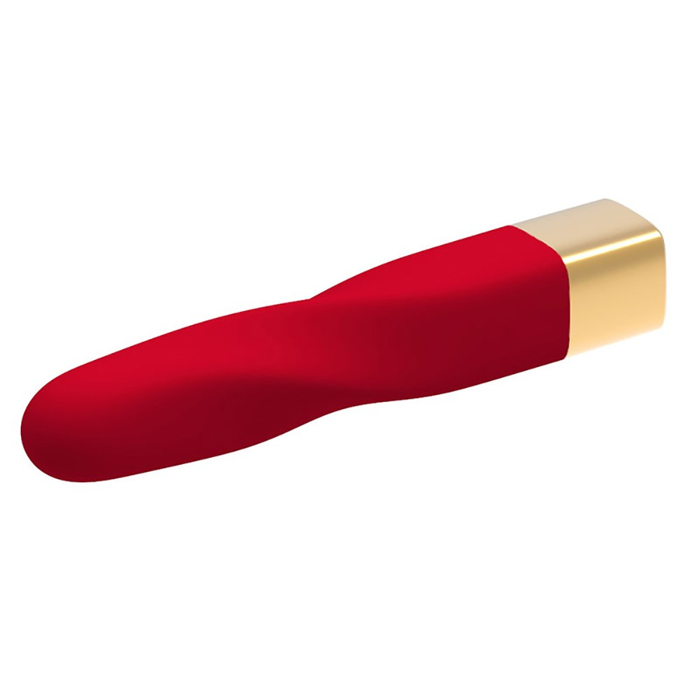 Vibrador Personal em Silicone Recarreg�vel Red Vibez Vermelho em vista lateral, evidenciando a curvatura ergon�mica e a suavidade do silicone
