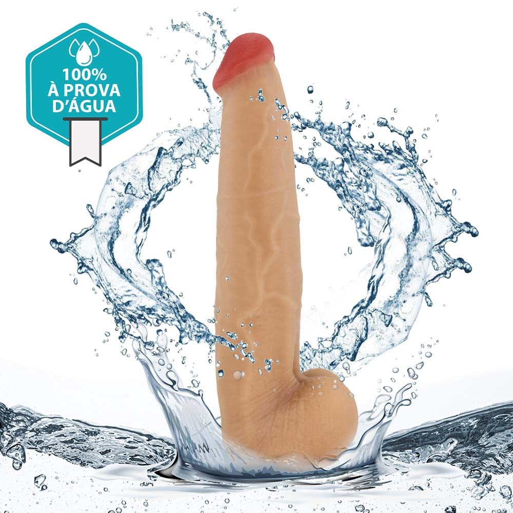 close up da base do dildo jiboia bege, evidenciando a ventosa para fixa��o