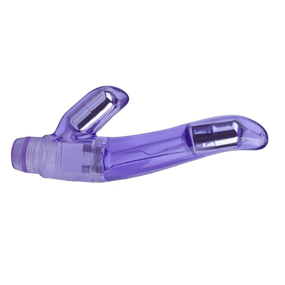 Vibrador Duplo em Jelly Multivelocidade Lil�s - Vista lateral evidenciando o formato curvado ergon�mico