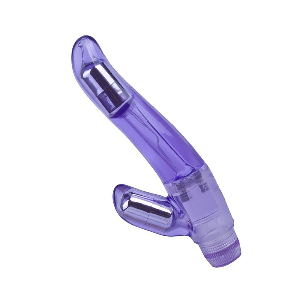Vibrador Duplo em Jelly Multivelocidade Lil�s - Vista diagonal superior mostrando a flexibilidade e cor