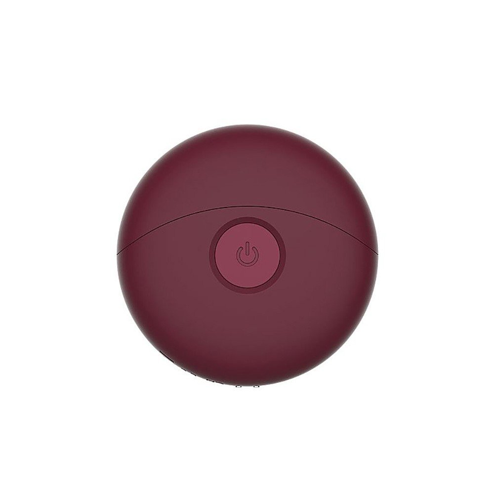 Vibrador Juma Vinho em vista superior, mostrando o bot�o de controle e formato arredondado