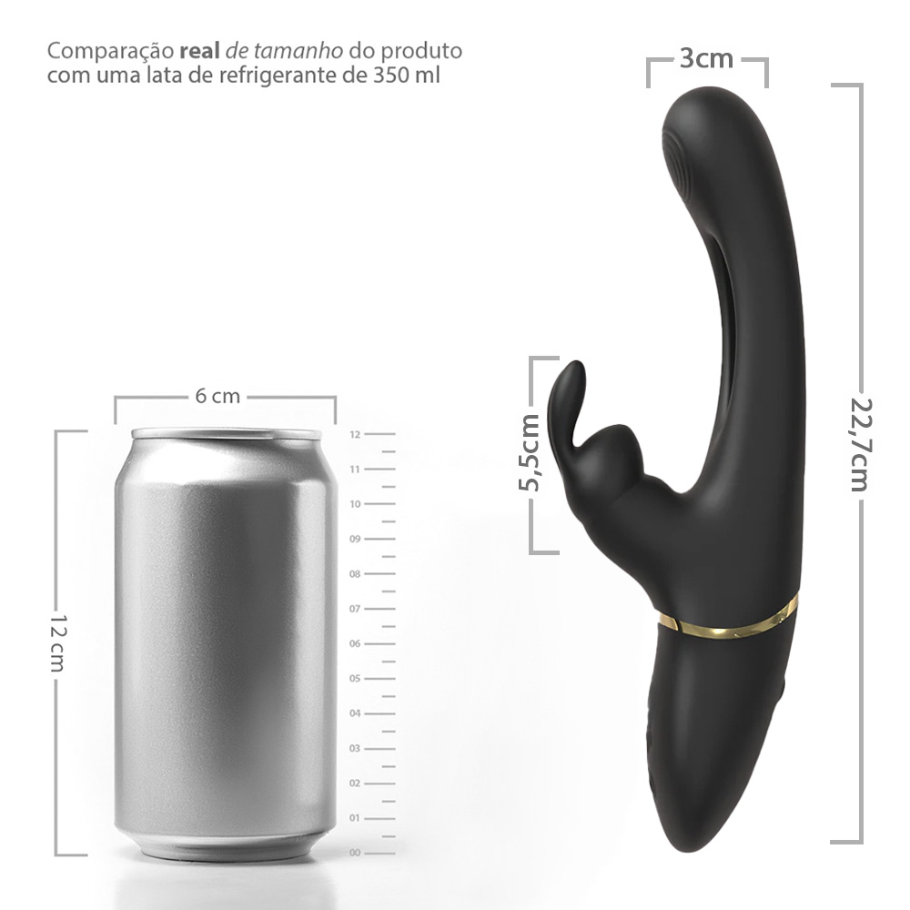 Embalagem do Vibrador Duplo Recarreg�vel em Silicone Niko Preto mostrando o item novo na caixa