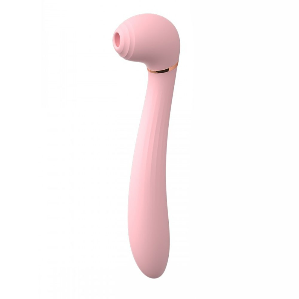 Estimulador de Clit�ris Lilo Rosa com detalhes em cromo, destacando a eleg�ncia do produto.