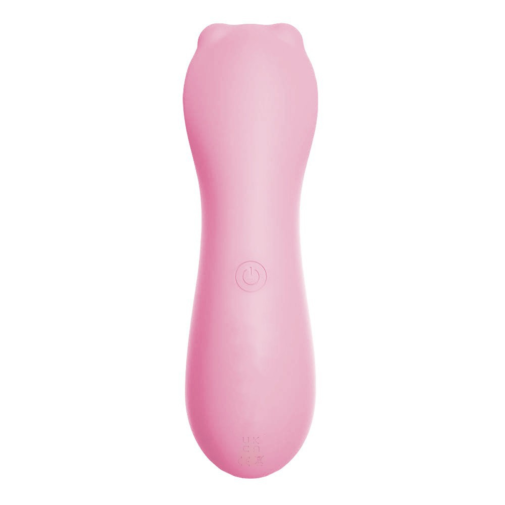 Vibrador para Clit�ris Urso Lulu Rosa | Vista traseira com bot�o de controle e entrada USB