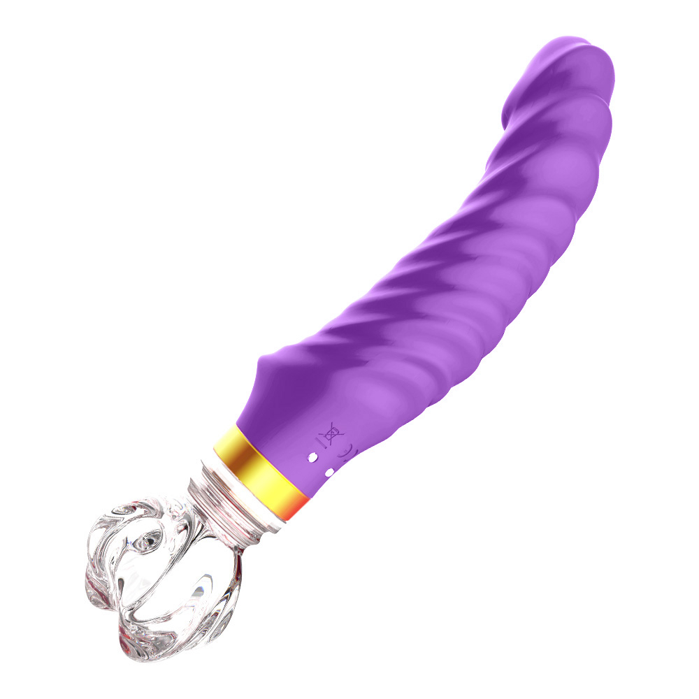 Vibrador Ponto G Recarregável em Silicone com Base com 10 Vibrações e Base em Vidro Rosa | Foto 01