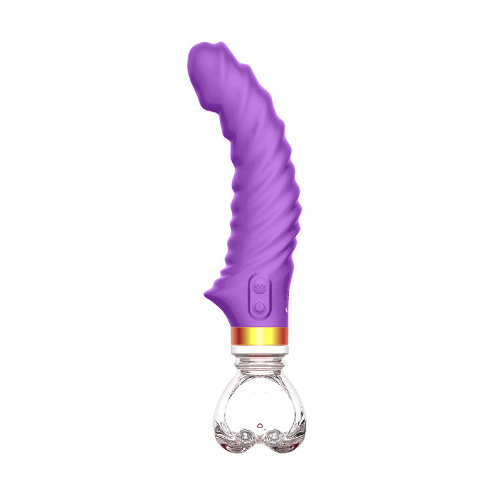 Vibrador Ponto G Recarregável em Silicone com Base com 10 Vibrações e Base em Vidro Rosa | Foto 02
