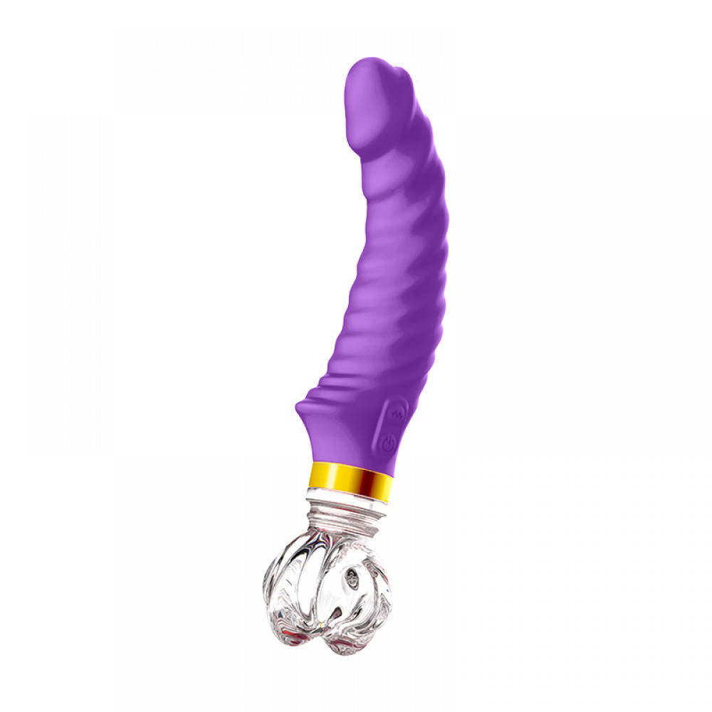 Vibrador Ponto G Recarregável em Silicone com Base com 10 Vibrações e Base em Vidro Rosa | Foto 03