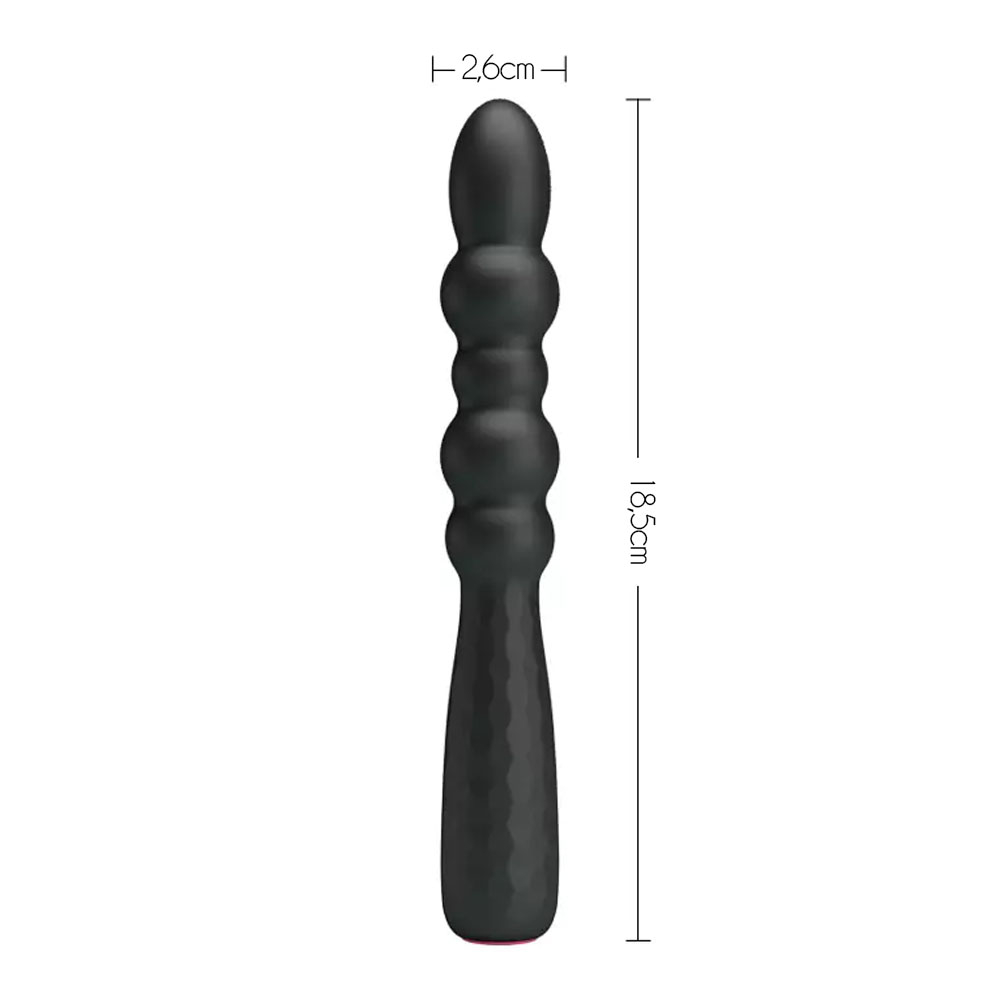 Plug Anal em Silicone Recarregável com 12 Vibrações Monroe Preto | Foto 04