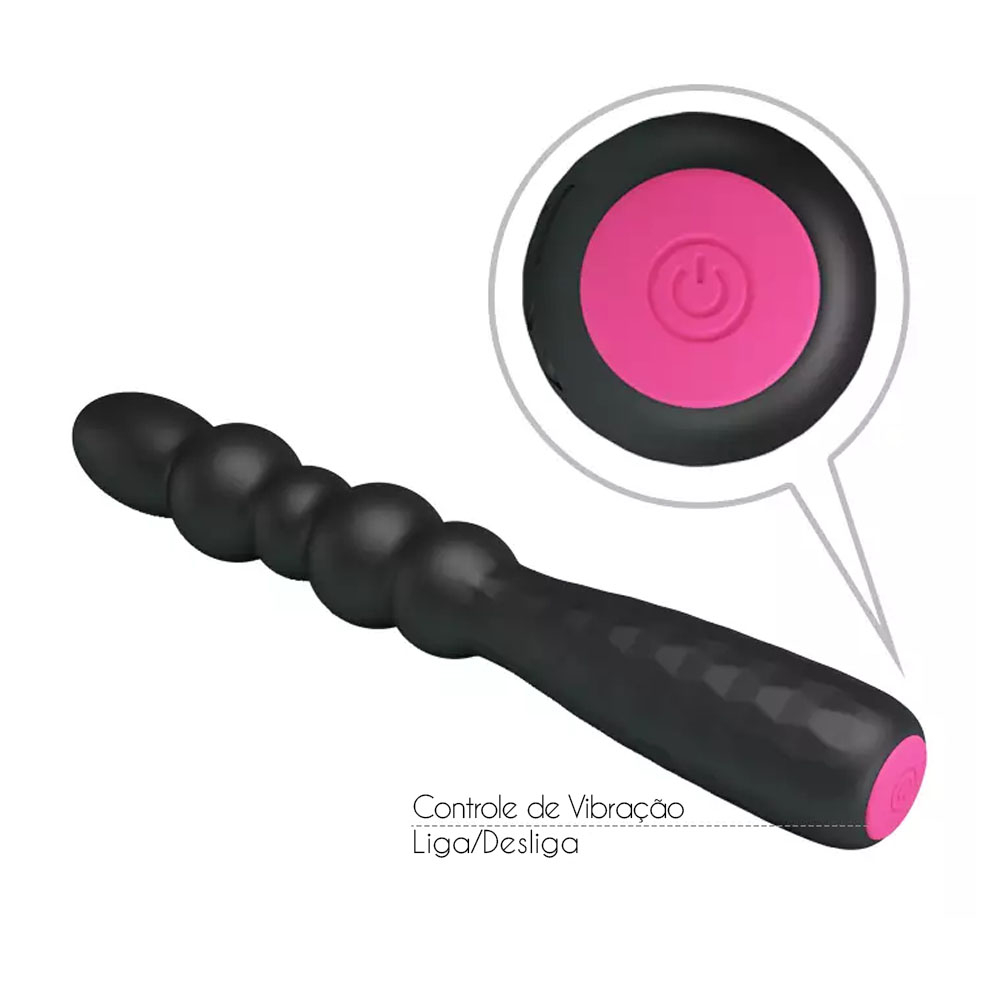 Plug Anal em Silicone Recarregável com 12 Vibrações Monroe Preto | Foto 05