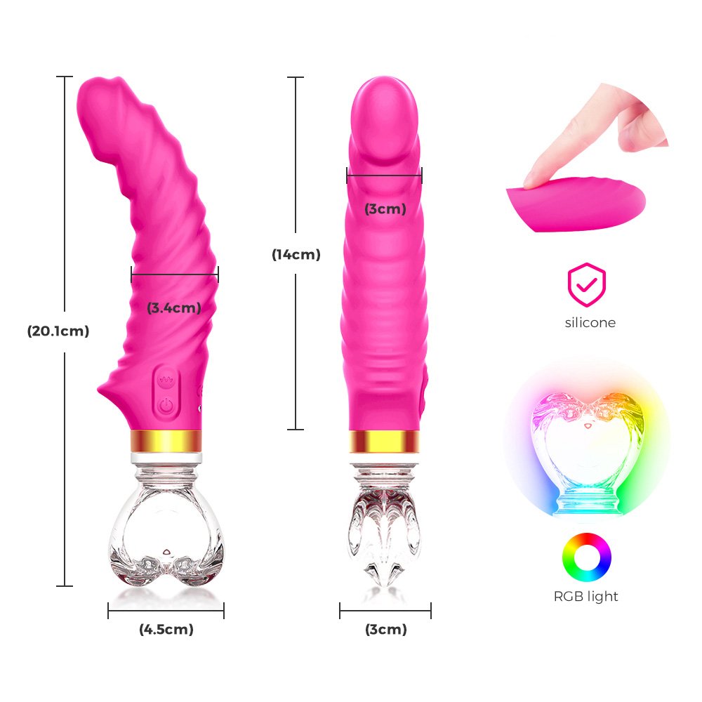 Vibrador Ponto G Recarreg�vel em Silicone com Base com 10 Vibra��es e Base em Vidro Roxo | Foto 06