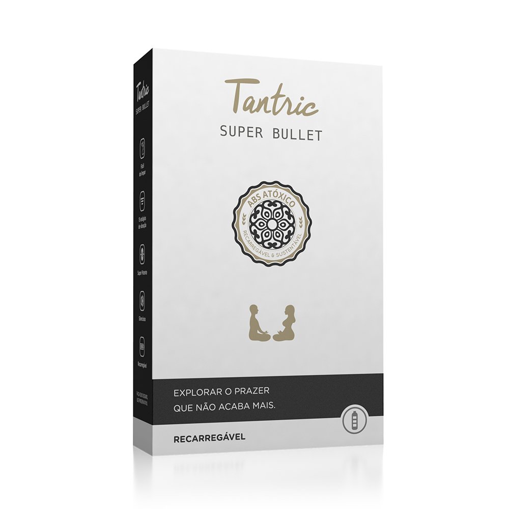 Vibrador Bullet C�psula Recarreg�vel Super Bullet Tantric Preto | Caixa informativa do produto