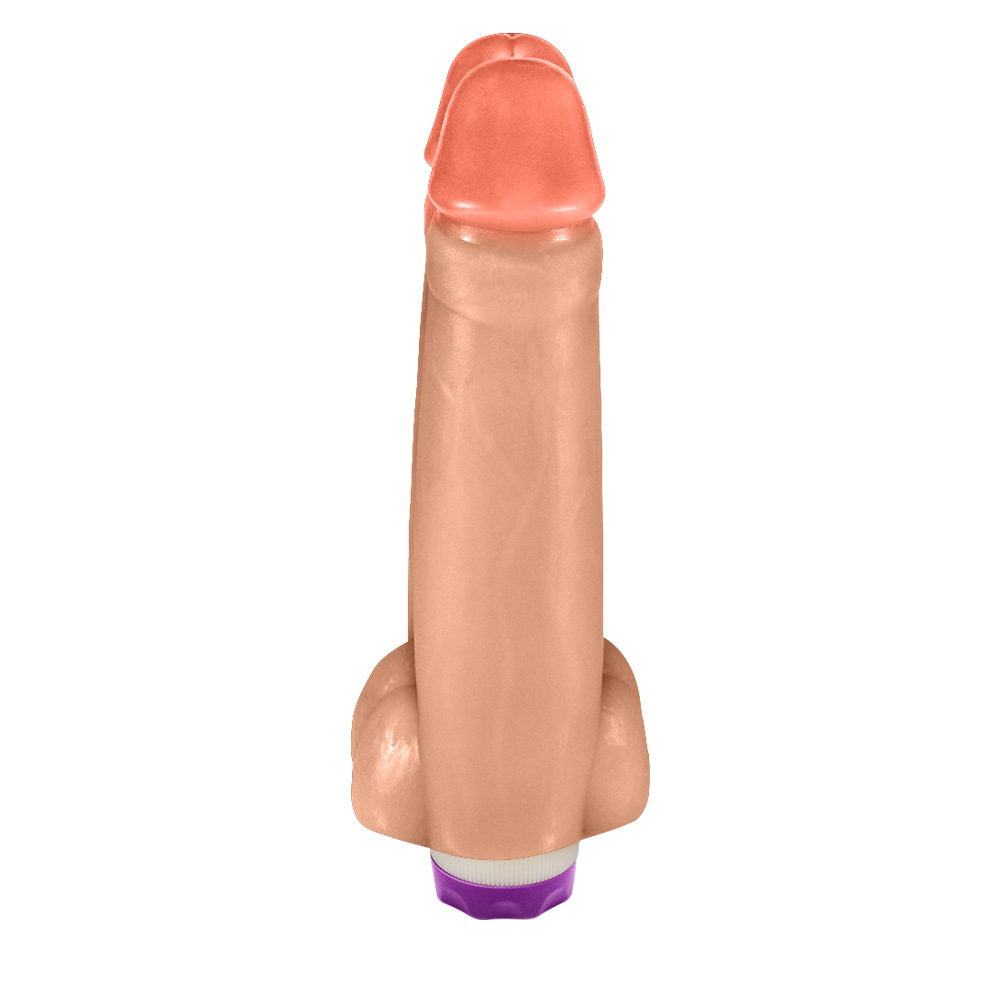 Pênis Realístico em PVC Flexível Duplo Amigos com Vibrador 18 x 6cm Bege | Foto 03
