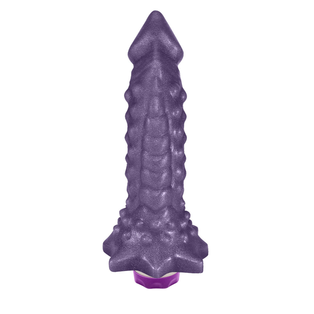 Pênis Flexível com Massageador Reptile com Vibrador 18 x 4,5cm Roxo Cintilante | Foto 03