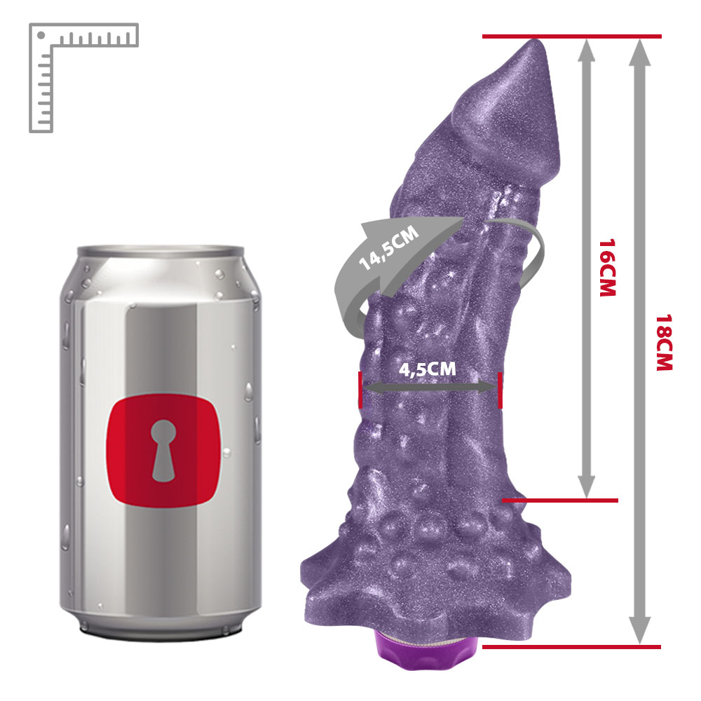 Pênis Flexível com Massageador Reptile com Vibrador 18 x 4,5cm Roxo Cintilante | Foto 06
