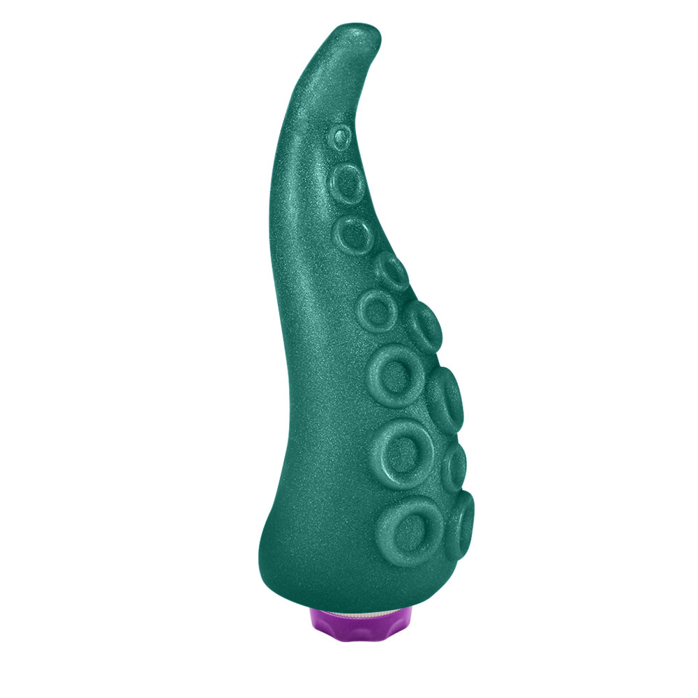 Dildo em PVC Flexível em Formato de Tentáculos com Vibrador 18 x 5cm Verde Cintilante | Foto 01
